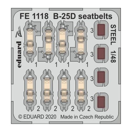 FOTOGRABADO CINTURONES B-25 D MITCHELL -Escala 1/48- Eduard FE1118