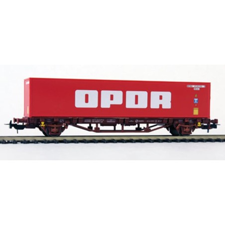 VAGON PORTACONTENEDOR & CONTENEDOR OPDR RENFE Epoca V -Escala 1/87 - h0- Piko 97017