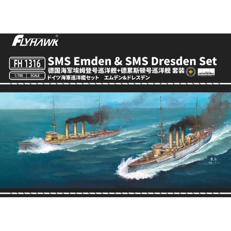 CRUCEROS SMS EMDEN & SMS DRESDEN -Escala 1/700- FlyHawk FH1316