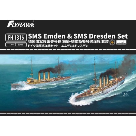 CRUCEROS SMS EMDEN & SMS DRESDEN -Escala 1/700- FlyHawk FH1316