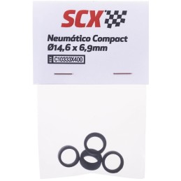 NEUMATICOS COCHES COMPACT (14,6 x 6,9 mm) 4 Unidades - SCALEXTRIC C10333X400