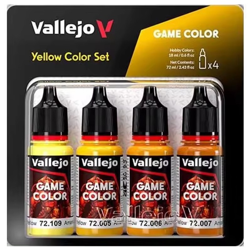 SET PINTURA ACRILICA AMARILLOS GAME COLOR 4 x 18 ml - Acrilicos Vallejo 72378