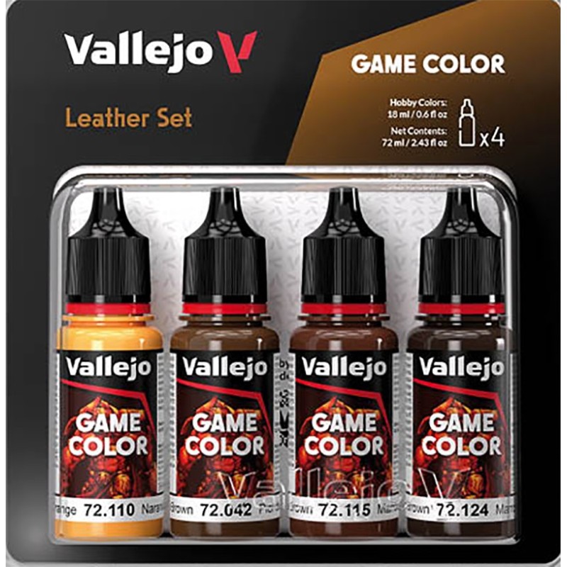 SET PINTURA ACRILICA CUERO GAME COLOR 4 x 18 ml - Acrilicos Vallejo 72385