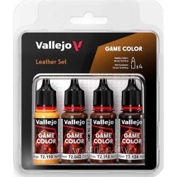 SET PINTURA ACRILICA CUERO GAME COLOR 4 x 18 ml - Acrilicos Vallejo 72385