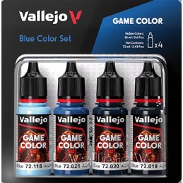 SET PINTURA ACRILICA AZULES GAME COLOR 4 x 18 ml - Acrilicos Vallejo 72376