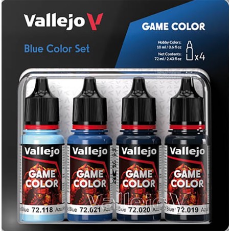 SET PINTURA ACRILICA AZULES GAME COLOR 4 x 18 ml - Acrilicos Vallejo 72376