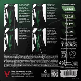 SET PINTURA ACRILICA VERDES GAME COLOR 4 x 18 ml - Acrilicos Vallejo 72384