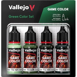 SET PINTURA ACRILICA VERDES GAME COLOR 4 x 18 ml - Acrilicos Vallejo 72384