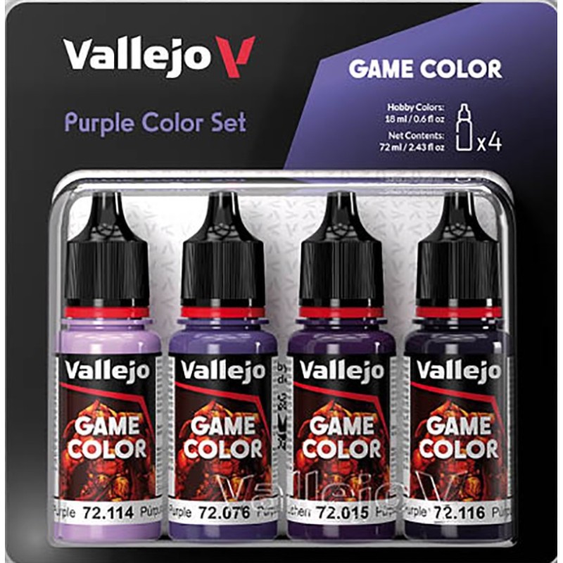 SET PINTURA ACRILICA VIOLETAS GAME COLOR 4 x 18 ml - Acrilicos Vallejo 72382