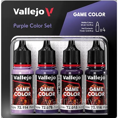 SET PINTURA ACRILICA VIOLETAS GAME COLOR 4 x 18 ml - Acrilicos Vallejo 72382