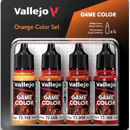 SET PINTURA ACRILICA NARANJAS GAME COLOR 4 x 18 ml - Acrilicos Vallejo 72381