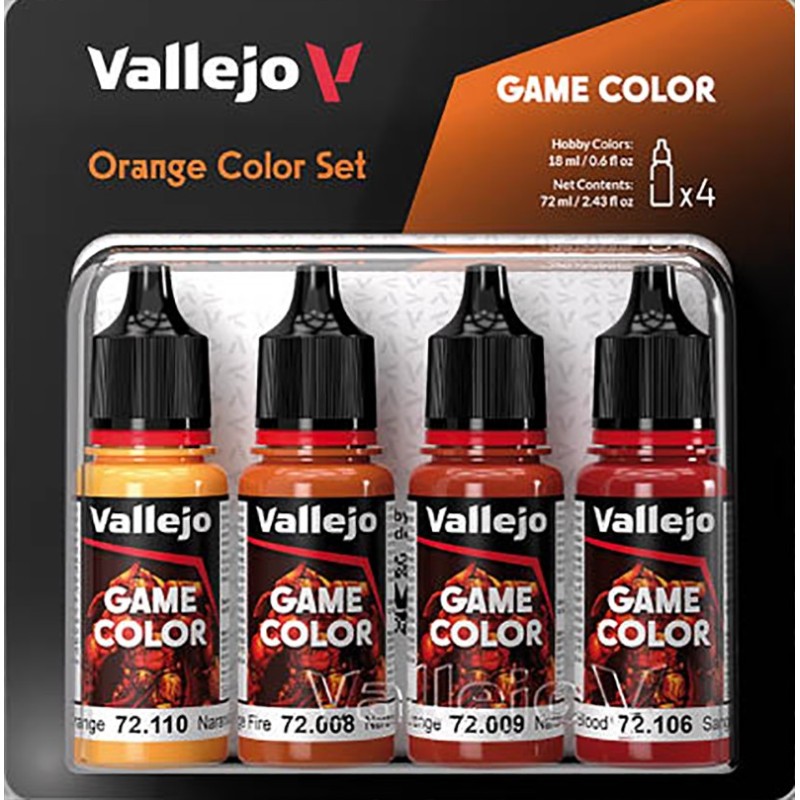 SET PINTURA ACRILICA NARANJAS GAME COLOR 4 x 18 ml - Acrilicos Vallejo 72381