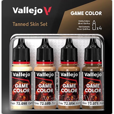 SET PINTURA ACRILICA PIEL BRONCEADA GAME COLOR 4 x 18 ml - Acrilicos Vallejo 72380