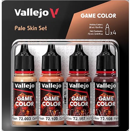 SET PINTURA ACRILICA PIEL PALIDA GAME COLOR 4 x 18 ml - Acrilicos Vallejo 72379