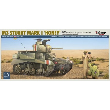 CARRO DE COMBATE M-3 STUART / MK-I HONEY -Escala 1/72- Mirage Hobby 720006