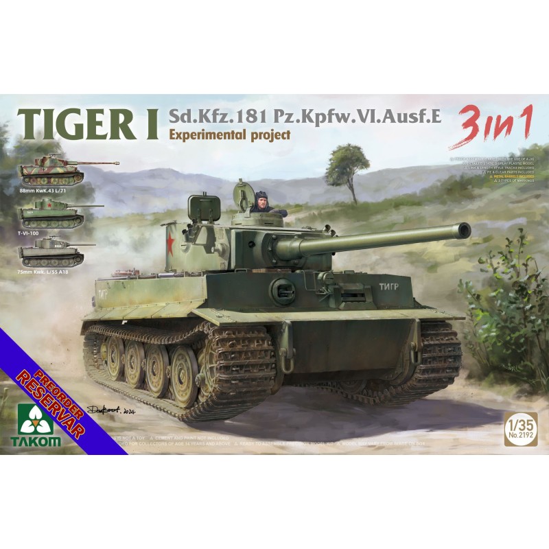 CARRO DE COMBATE Sd.Kfz. 181 Ausf. E Panzer VI - Tiger I Experimental -Escala 1/35- Takom 2192