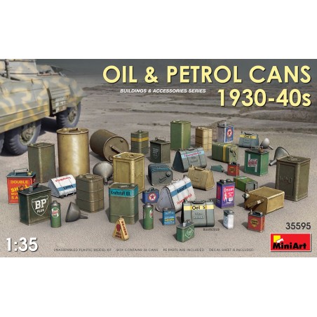 LATAS DE ACEITE & COMBUSTIBLE AÑOS 30 - 40 -Escala 1/35- MiniArt 35595