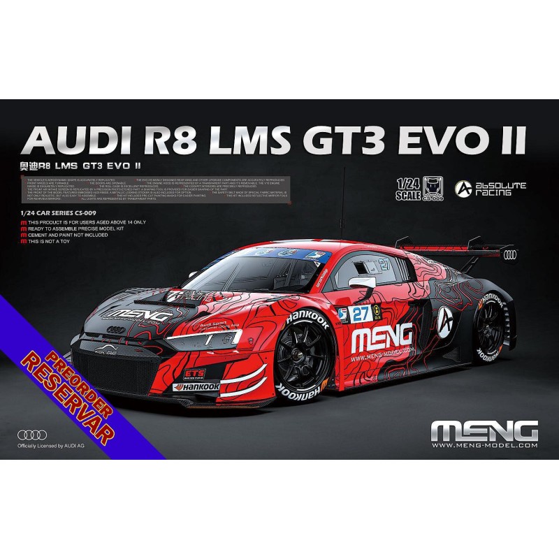 AUDI R8 LMS GT3 EVO II -Escala 1/24- Meng Model CS-009