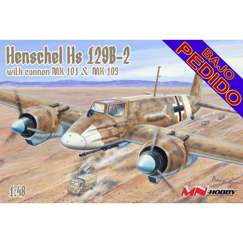 HENSCHEL Hs-129 B-2 & Cañon MK 101 & MK103 -Escala 1/48-  MN-Hobby  48MN002