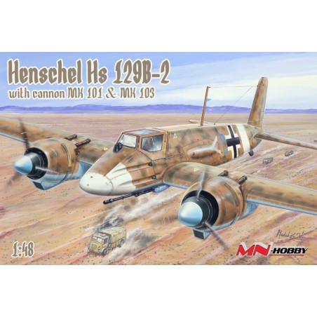 HENSCHEL Hs-129 B-2 & Cañon MK 101 & MK103 -Escala 1/48-  MN-Hobby  48MN002