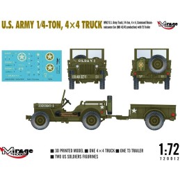 JEEP WILLYS & REMOLQUE -Escala 1/72 - Mirage Hobby 720012