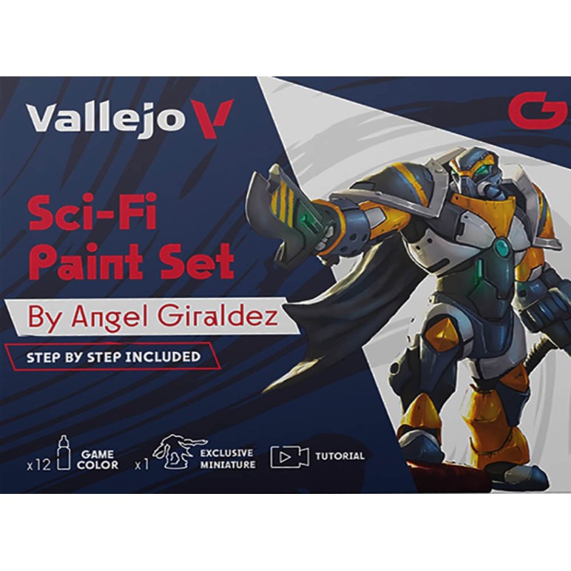 SET CIENCIA FICCION DE 12 PINTURAS ACRILICAS VALLEJO GAME COLOR + 1 FIGURA