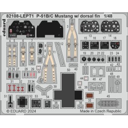 NORTH AMERICAN P-51B/C Mustang w/ dorsal fin (PROFIPACK) -Escala 1/48- Eduard 82108
