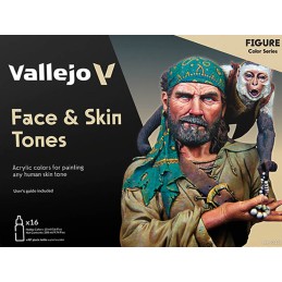 SET PINTURAS FACE & SKIN TONES (16 BOTES )VALLEJO 70258