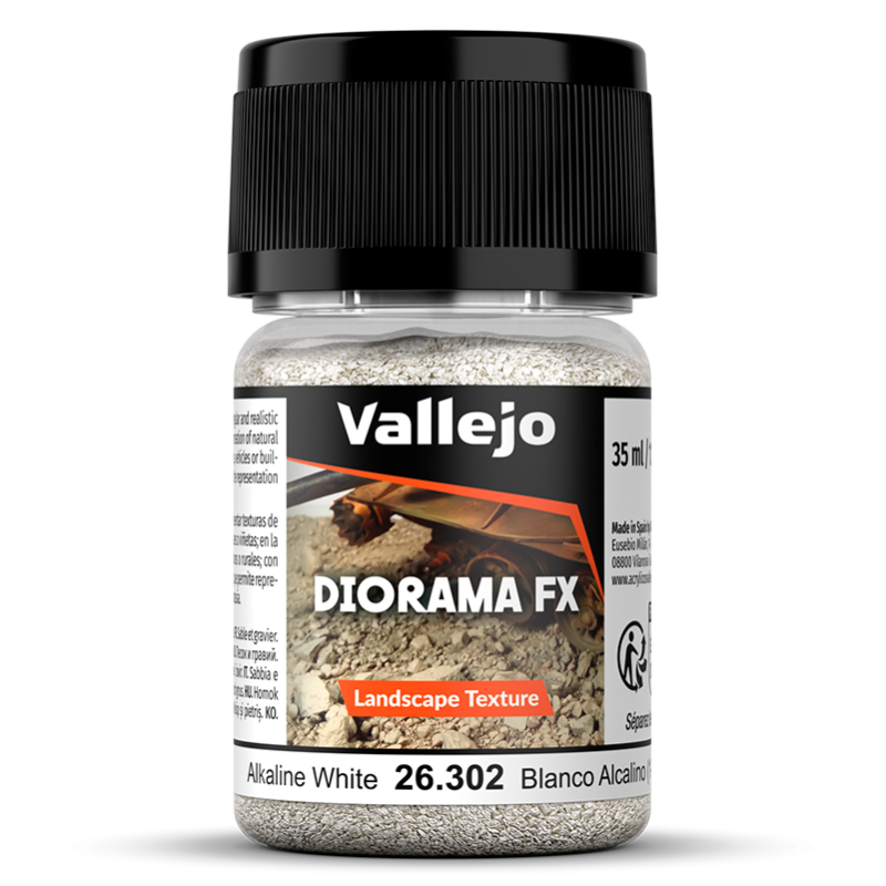 DIORAMA FX: GRAVA BLANCO ALCALINO 1-2mm (35 ml) - Acrylicos Vallejo 26302