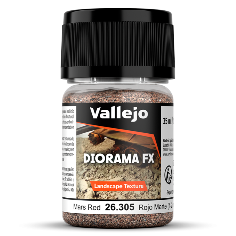 DIORAMA FX: GRAVA ROJO MARTE 1-2mm (35 ml) - Acrylicos Vallejo 26305