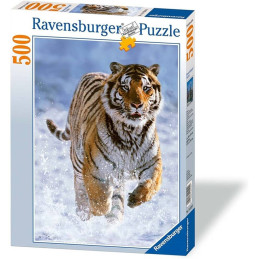 PUZZLE TIGRE EN LA NIEVE 500 PIEZAS (360 x 490 mm)