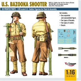 SOLDADO U.S. ARMY & BAZOOKA -Escala 1/16- Mirage Hobby 16001