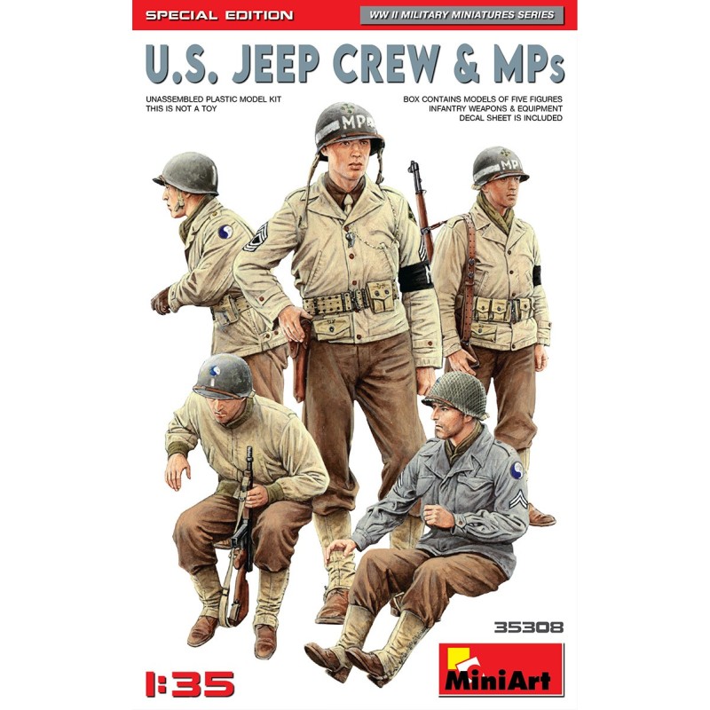 TRIPULACION DE JEEP & POLICIA MILITAR U.S. ARMY (Ed. Especial) -Escala 1/35- MiniArt 35308