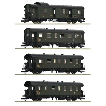 SET COCHES VIAJEROS (4 unidades) SNFC Epoca III -Escala 1/87 - h0- Roco 6200055