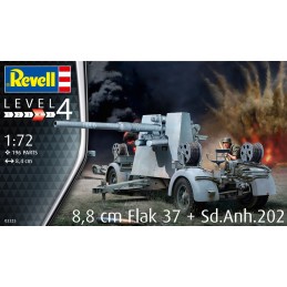 CAÑON 8,8cm FLAK 37 + SD.ANH.202 - ESCALA 1/72 - REVELL 03325