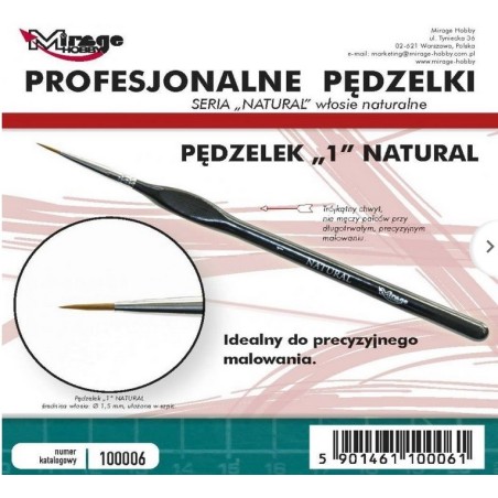 PINCEL PELO NATURAL Nº 1 - Mirage Hobby 100006