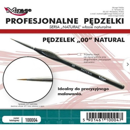 PINCEL PELO NATURAL Nº 00 - Mirage Hobby 100004