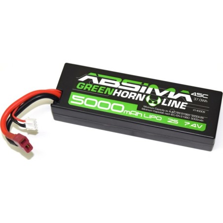 BATERIA LIPO 7.4V 5000MAH 50C CONECTOR T-DEAN CARCASA DURA - ABSIMA 4140009