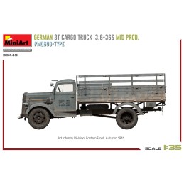 CAMION OPEL BLITZ 3,5t CARGA 3,6-36S Mid PmQ600 Type -Escala 1/35- MiniArt Models 35449