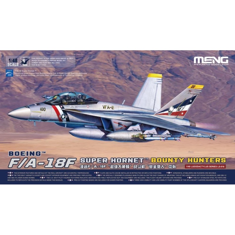 BOEING F/A-18 F SUPER HORNET (Bounty Hunters) -Escala 1/48- Meng Model LS-016