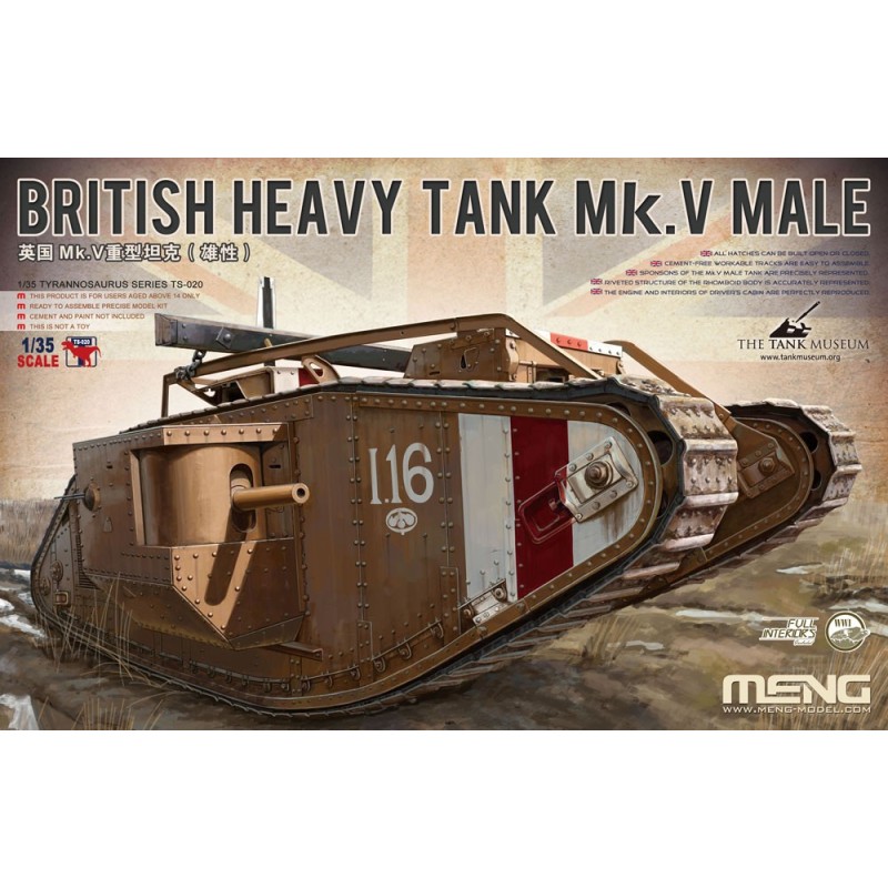 CARRO DE COMBATE MK-V MALE -Escala 1/35- Meng Models TS-020