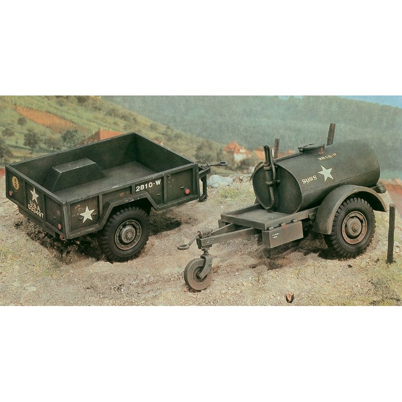 REMOLQUES: TRAILER M-101 COMBUSTIBLE (250 gal) & CARGA -Escala 1/35- Italeri 229