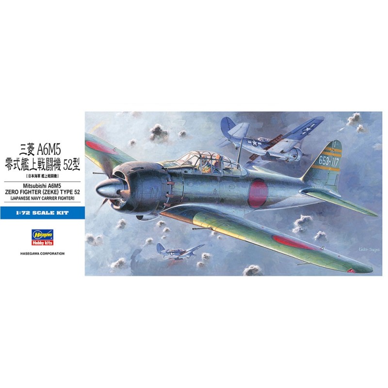 MITSUBISHI A6M5 ZERO (ZEKE) TYPE 52 - ESCALA 1/72 - HASEGAWA D22