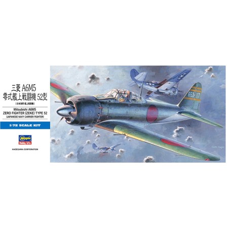 MITSUBISHI A6M5 ZERO (ZEKE) TYPE 52 - ESCALA 1/72 - HASEGAWA D22