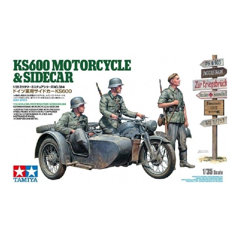 MOTOCICLETA ALEMANA CON SIDECAR & ACCESORIOS -Escala 1/35- Tamiya 35384