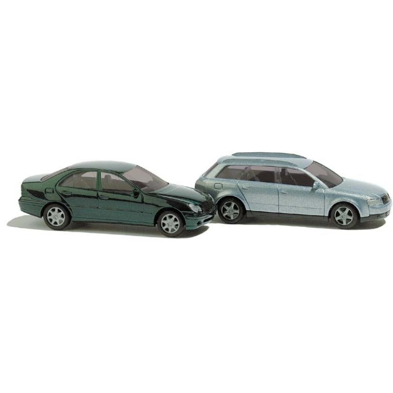 SET DOS TURISMOS ( MERCEDES  C Y AUDI A4 AVANT) ESCALA N - BUSCH 8346