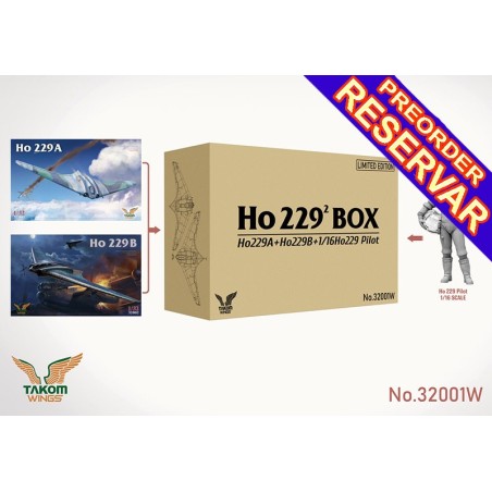 HORTEN Ho 229A + Ho 229B + Piloto Horten 1/16 (Limited Edition) -Escala 1/32 - 1/16- Takom 32001W