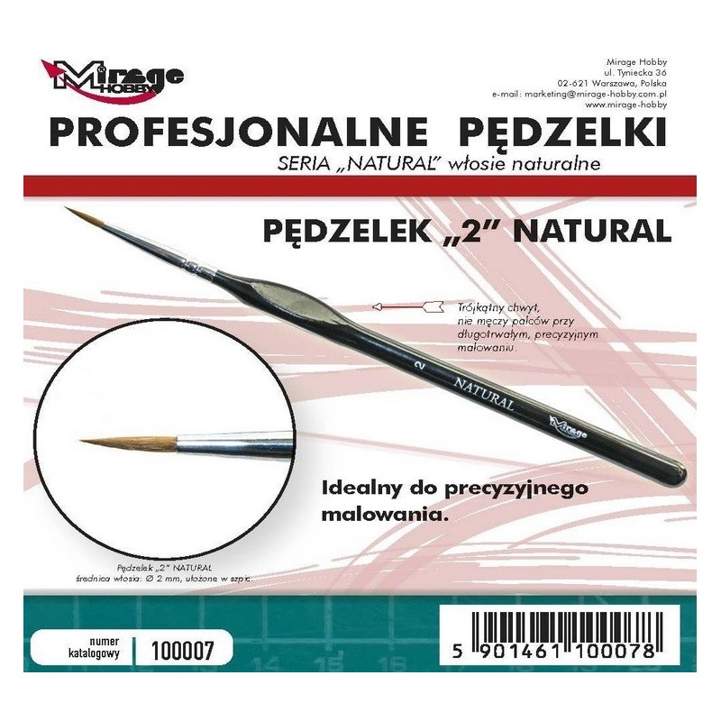 PINCEL PELO NATURAL Nº 2 - Mirage Hobby 10007