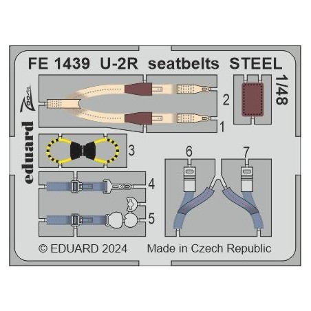 FOTOGRABADO CINTURONES DE SEGURIDAD U-2 R -Escala 1/48- Eduard FE1439