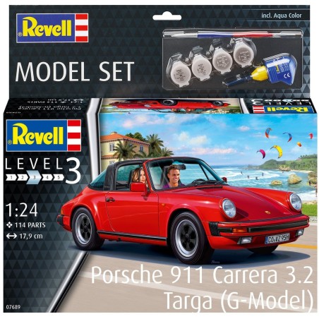 PORSCHE 911 CARRERA 3.2 TARGA (G-Model)  Pegamento & pinturas -Escala 1/24- Revell 67689